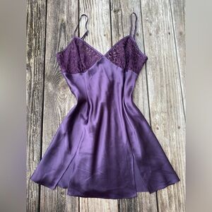 Vintage Fredericks Of Hollywood Purple Lace Slip Dress